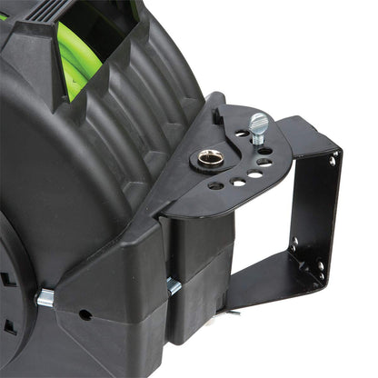 Flexzilla Pro Levelwind - Carrete de manguera de aire retráctil, 3/8 pulgadas. x 50 pies, resistente, ligero, híbrido, ZillaGreen - L8305FZ