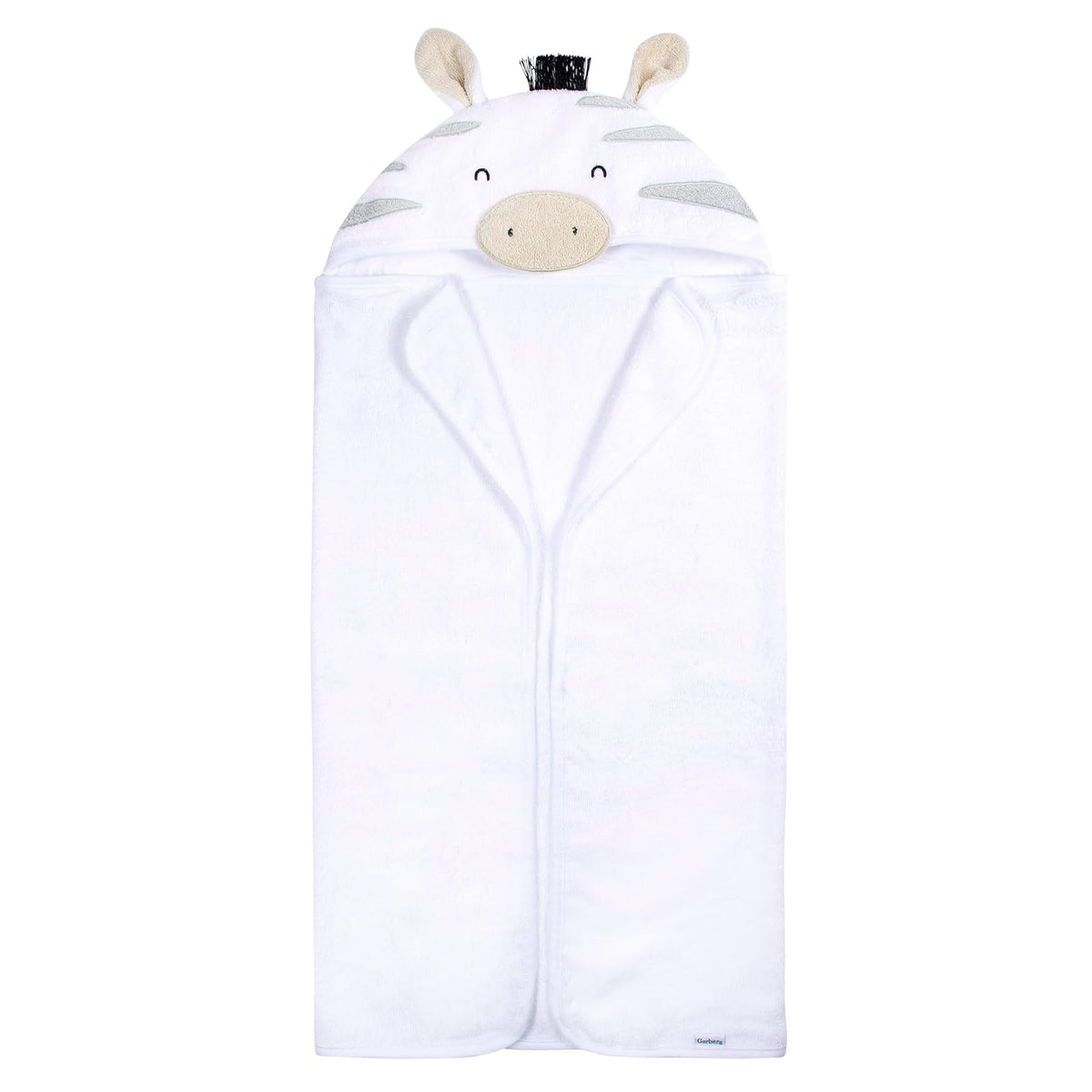 Gerber Baby - Juego de 4 Toallas con Capucha y paño de Toalla con Capucha y diseño de Animales, Cebra Gris, Talla única