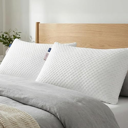 Luuna Almohada Ajustable Firme con Espuma de Memoria, Estándar 64 x 46 cm, Relleno 100% Memory Foam Triturado, Funda Lavable, Suavidad y Frescura Garantizada para tu Descanso, Hecho en México