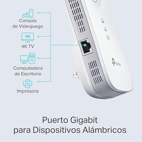 TP-Link RE450 Repetidor WiFi5 AC1750 Extensor Inalámbrico - Doble Banda hasta 1.7Gbps - 1 Puerto Ethernet Gigabit - Cobertura Ampliada con 3 Antenas - App Tether - Configura en Minutos