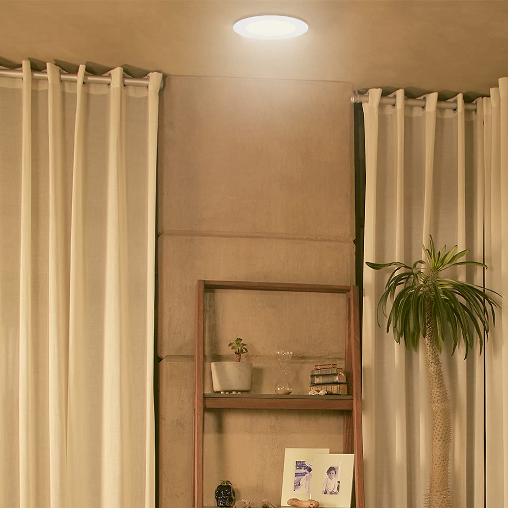 Tecnolite Connect Bucaramanga VII - Lámpara de Techo Downlight Inteligente para Interior de Casas Smart, Luz Led de 12 W Atenuable, Control con App Connect para Celular, Compatible con Alexa