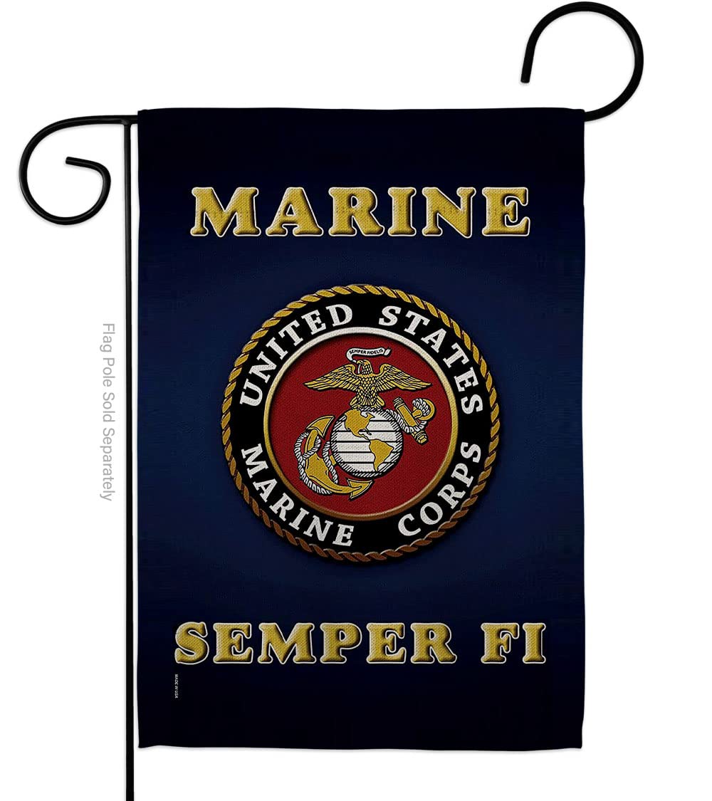 Bandera de Semper Fi del Cuerpo de Marines de los Estados Unidos con bandera de Semper Fi de doble cara para decoración de césped, regalo para casa, jardín, patio, bandera militar estadounidense,
