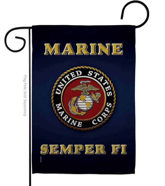 Bandera de Semper Fi del Cuerpo de Marines de los Estados Unidos con bandera de Semper Fi de doble cara para decoración de césped, regalo para casa, jardín, patio, bandera militar estadounidense,