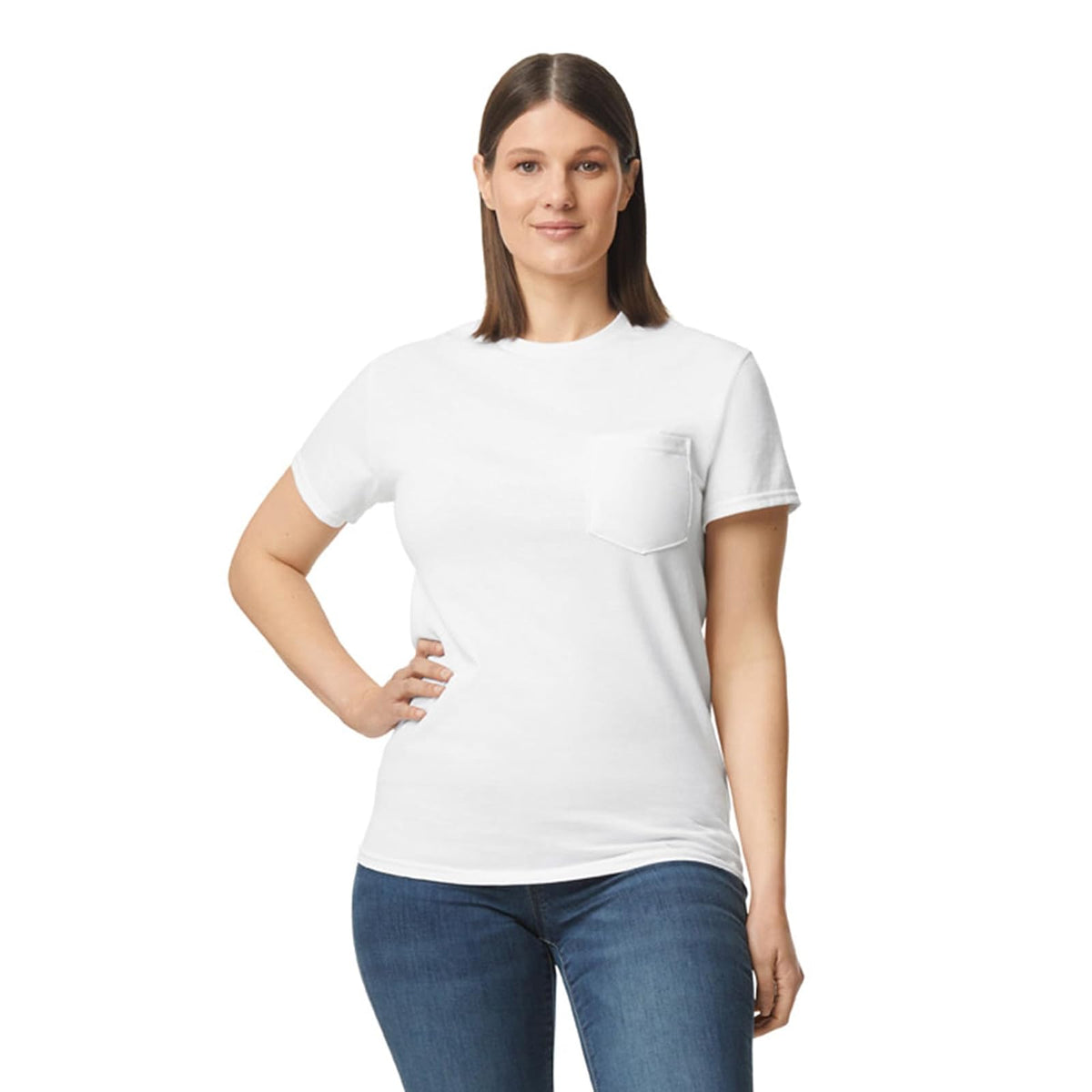 Gildan Camiseta de algodón Ultra para Adultos con Bolsillo, Paquete de 2 Camisa para Hombre