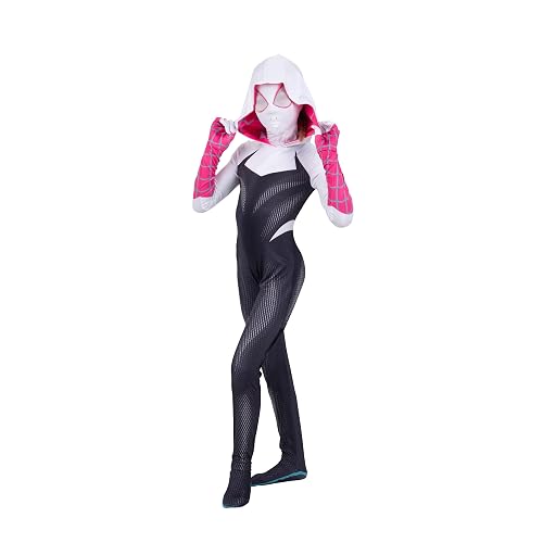 Disfraz de Spider-Gwen Zentai para niños, disfraz de Marvel, talla XS
