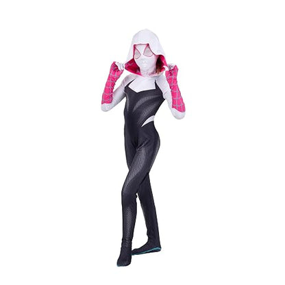 Disfraz de Spider-Gwen Zentai para niños, disfraz de Marvel, talla XS