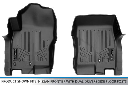 SMARTLINER Juego de Alfombrillas de Piso de 1ª Fila para Nissan Frontier 2008 – 2020 con Postes Dobles Laterales del Conductor