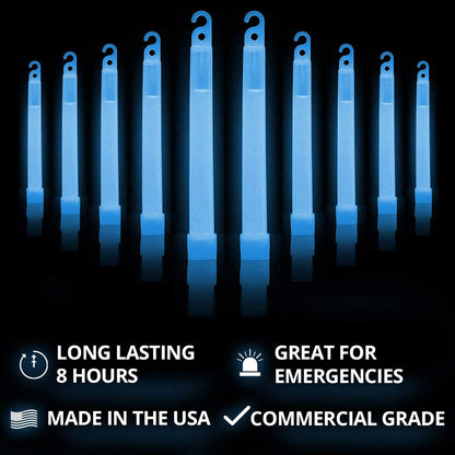 Cyalume SnapLight Industrial Grade Chemical Light Sticks | Azul, 6 pulgadas, 8 horas, paquete de 10