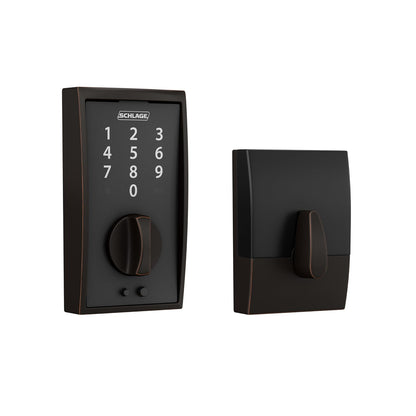Schlage Cerradura Touch con Pantalla Táctil, Varios Acabados - Century - Bronce Antiguo