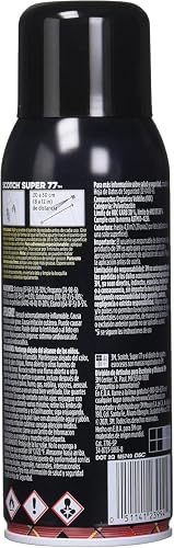 SCOTCH 3M Super 77 Adhesivo en Aerosol Multipropósito 1 pieza | Ideal para proyectos creativos y reparaciones ligeras, Adhesivo permanente, Secado rápido, Compatible con diversos materiales