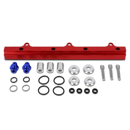 DNA Motoring Kit de Riel de Inyector de Combustible de Alto Flujo para Honda Civic Si/Prelude/CRV 88-01, Rojo, FRK-B16-RD