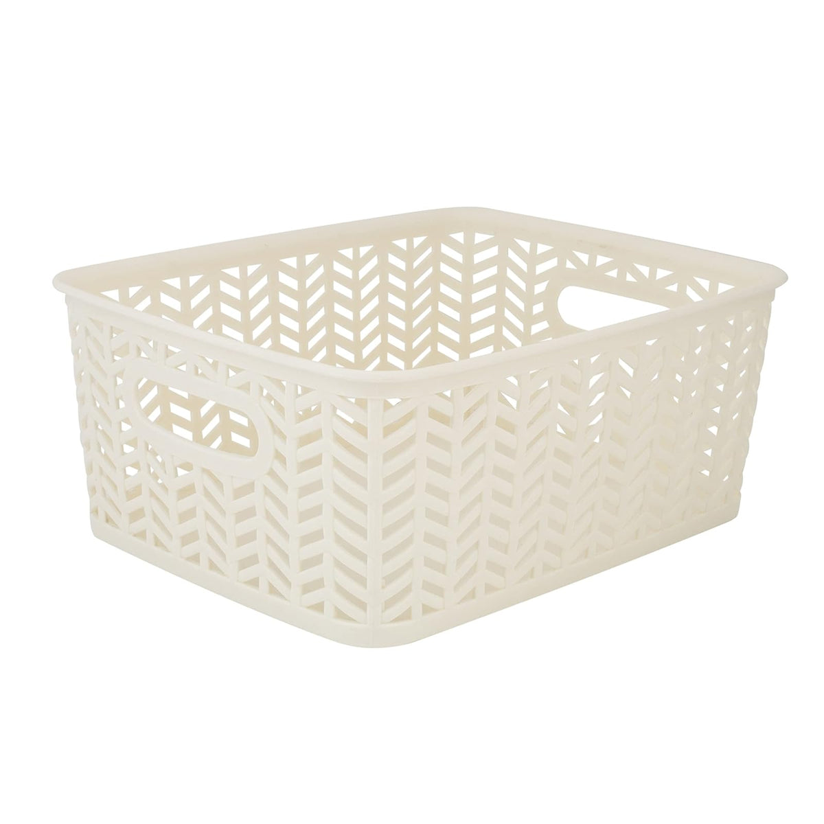 Simplify 25173-IVORY-3PK Cesta de almacenamiento de espiga, pequeña, marfil, 3 unidades