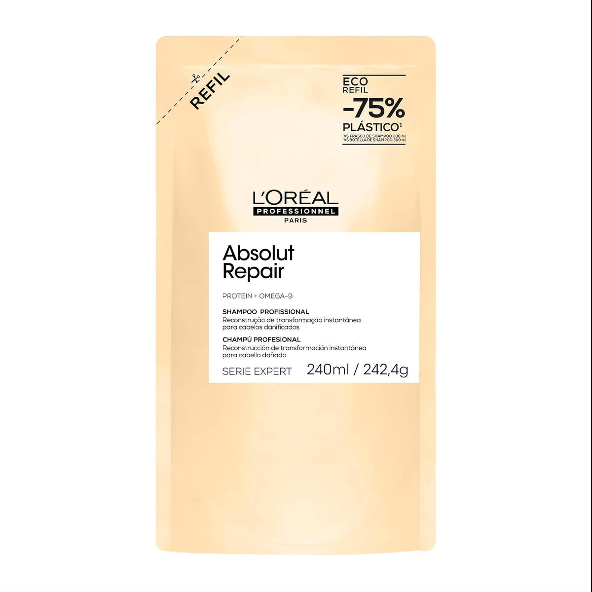Loreal Professionnel Absolut Repair Shampoo Reparador para Cabello Sensibilizado - 240ml Refill