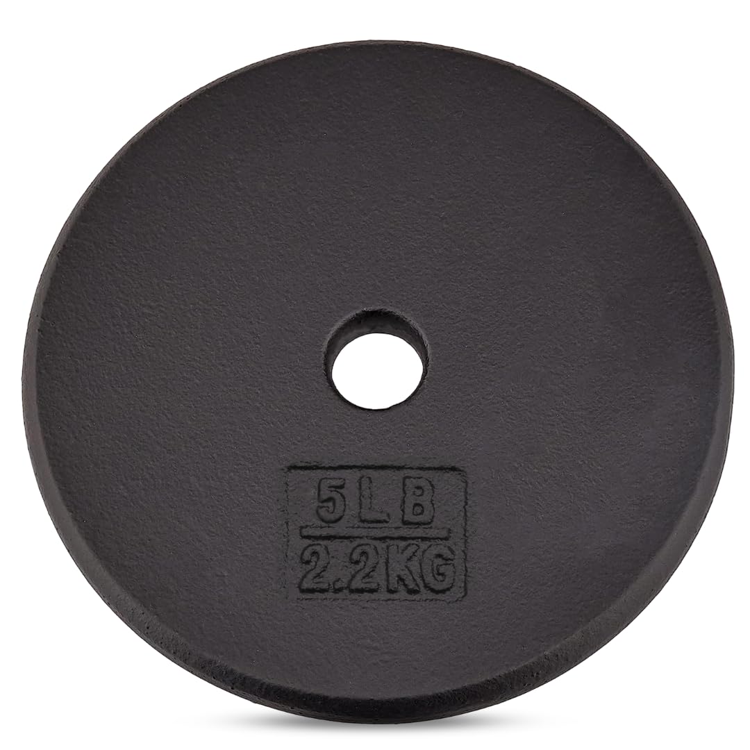 Yes4All Discos de Pesas Hierro Fundido 1 Pulgada - 1in - 5lbs - Negro
