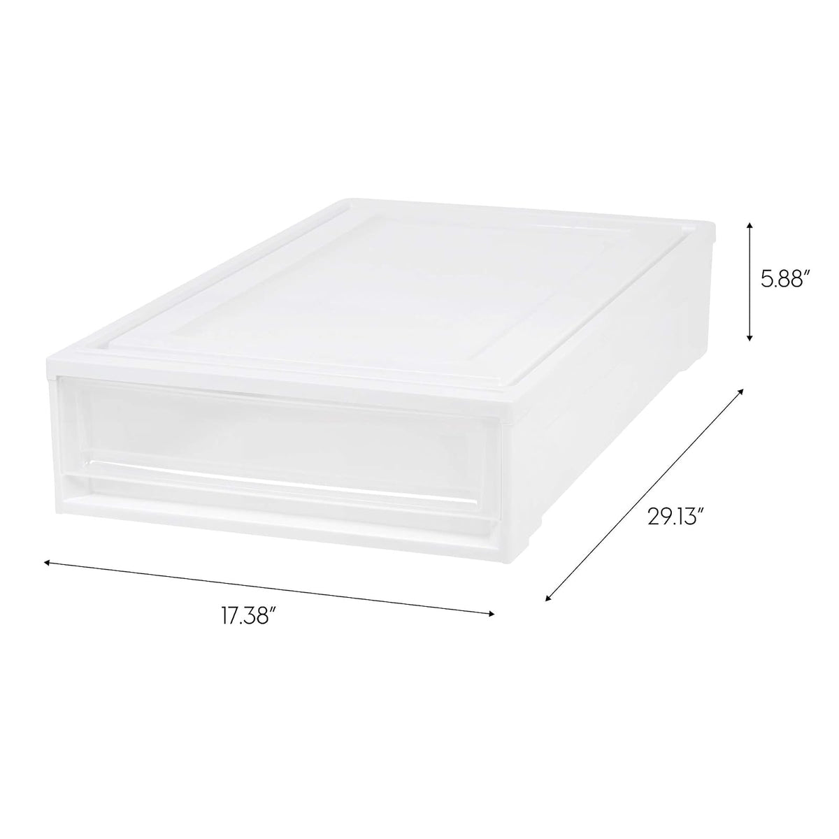 IRIS USA Paquete de 2 Contenedores Bajo Cama de 27 Qt, Blanco | Guarda ropa de temporada, zapatos, cobijas, sábanas y artículos del hogar debajo de la cama