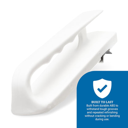 San Jamar - Tabla de cortar con mango ranurado para cocina y restaurantes, plástico, 6.5 x 2.5 pulgadas, color blanco