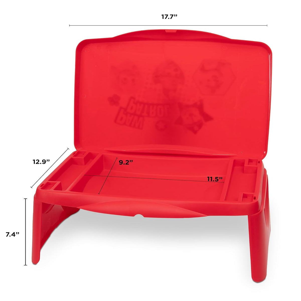 Paw Patrol - computadora infantil con almacenamiento, tapa plegable y diseño plegable, portátil para viajar o usar en la cama en casa, ideal para escribir, leer u otras actividades escolares