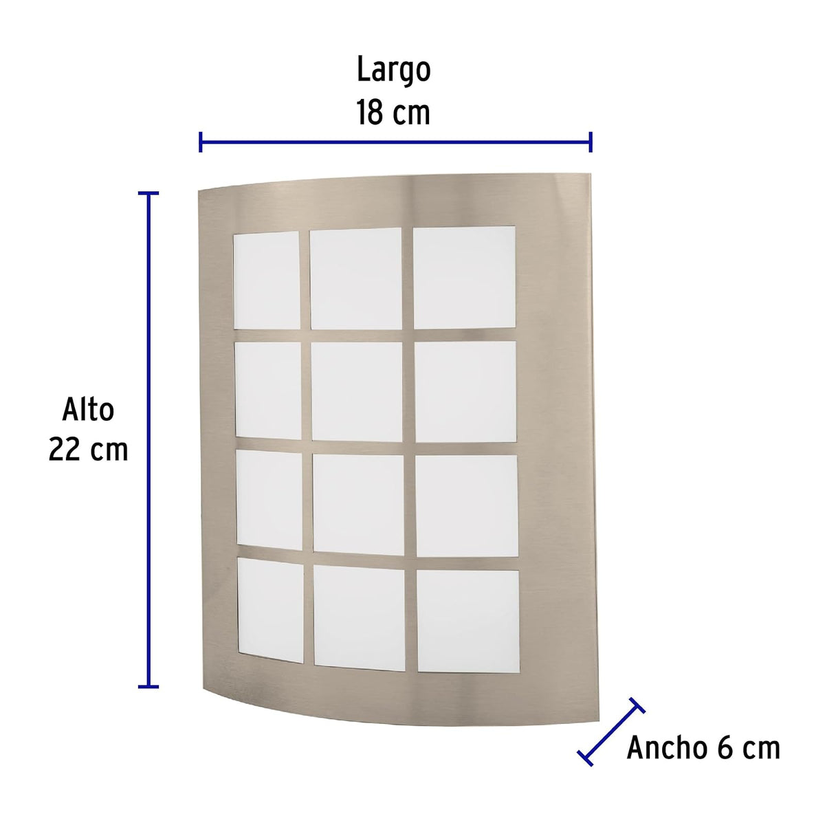 Volteck Lait ARB-003L, Arbotante decorativo de LED 15 W acero inoxidable luz cálida