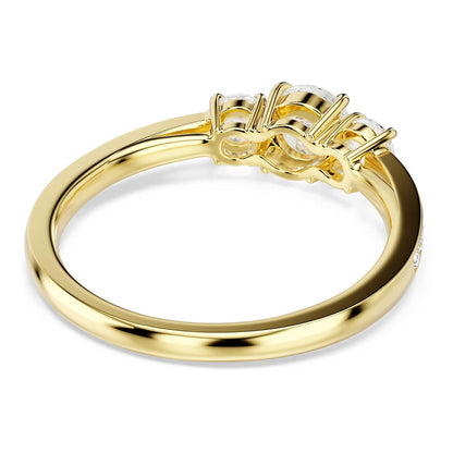 Swarovski Anillo Stilla Attract, Talla redonda, Blanco, Baño tono oro
