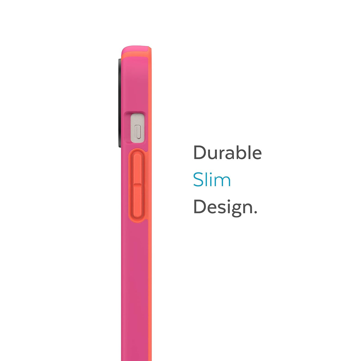 Speck CandyShell Pro - Funda para iPhone de 6.1 Pulgadas, Color Rosa y Rojo energético, Delgada, protección contra caídas, Resistente a arañazos, Tacto Suave, Doble Capa