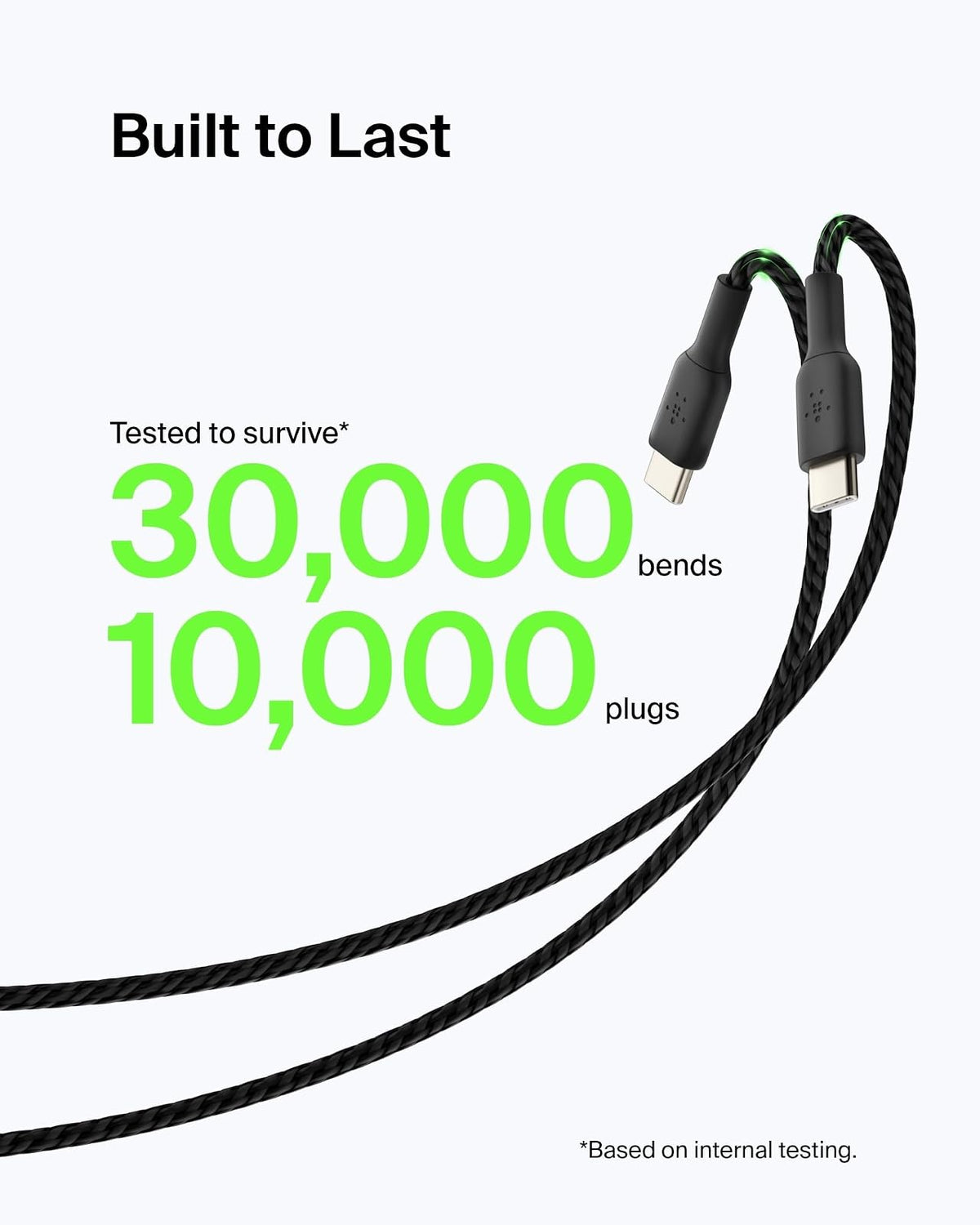 Belkin BoostCharge Cable de carga trenzado USB-C a USB-A (3.3 pies/1 m) para iPhone 15 Series, Samsung Galaxy S24 Series, Note20, Google Pixel 8 y 7, iPad Pro, Nintendo Switch y más, color negro
