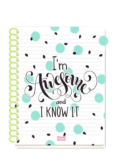 Scribe®, Excellence T, Cuaderno Book, Pasta Dura, Espiral Sencillo, Raya, 100 hojas, Portada Acuarela Arcoiris