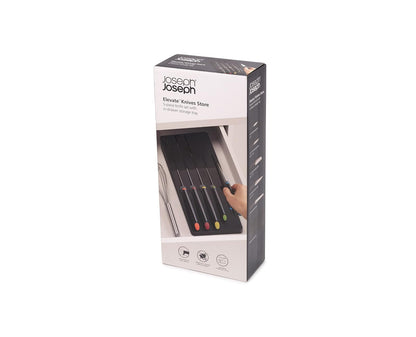 Joseph Joseph Elevate Knives Store 10545 - Juego de 5 cuchillos con bandeja de almacenamiento para cajón