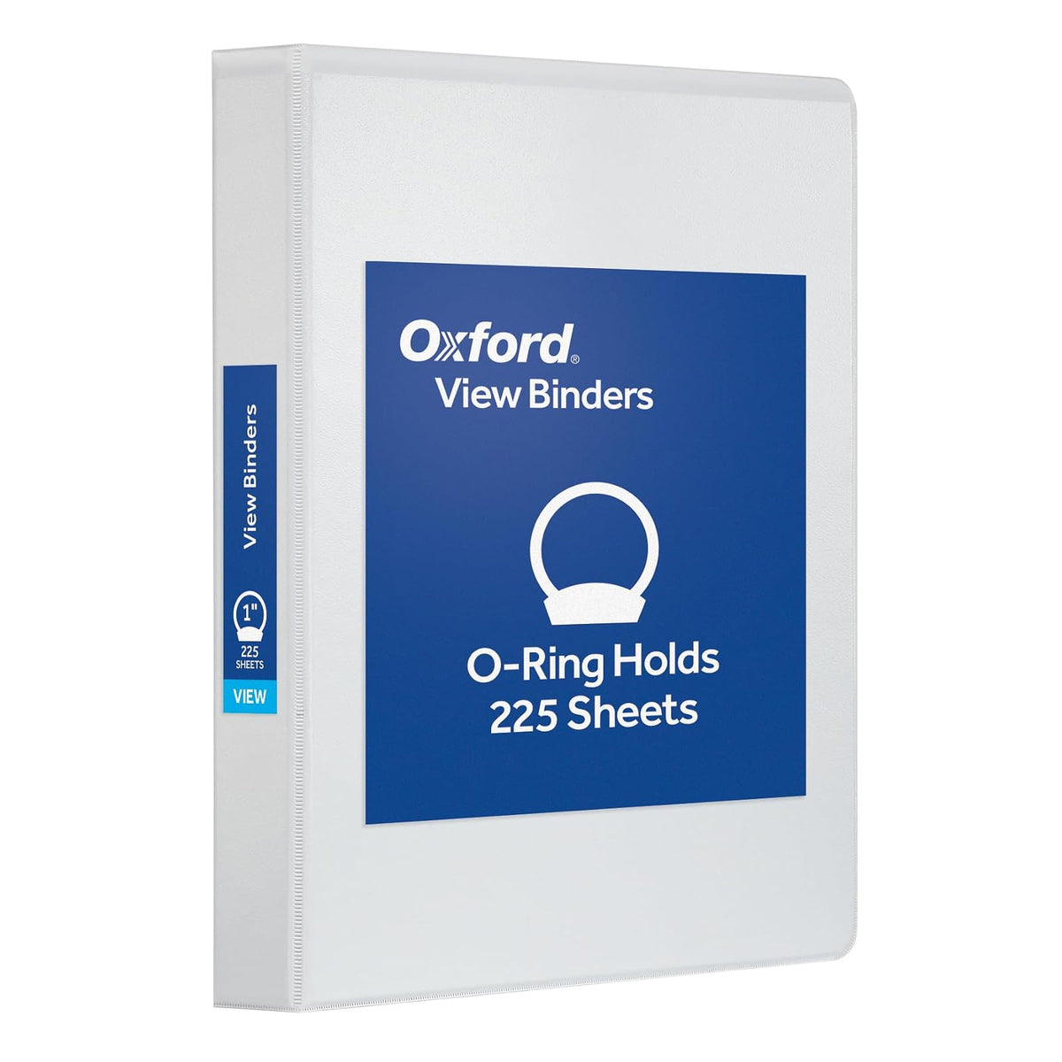 Oxford - Carpeta de anillos redondos, 1 pulgada, carpeta, cubierta en 3 lados, bisagra XtraLife, antiadherente, sin PVC, blanco, capacidad de 225 hojas (1002512)