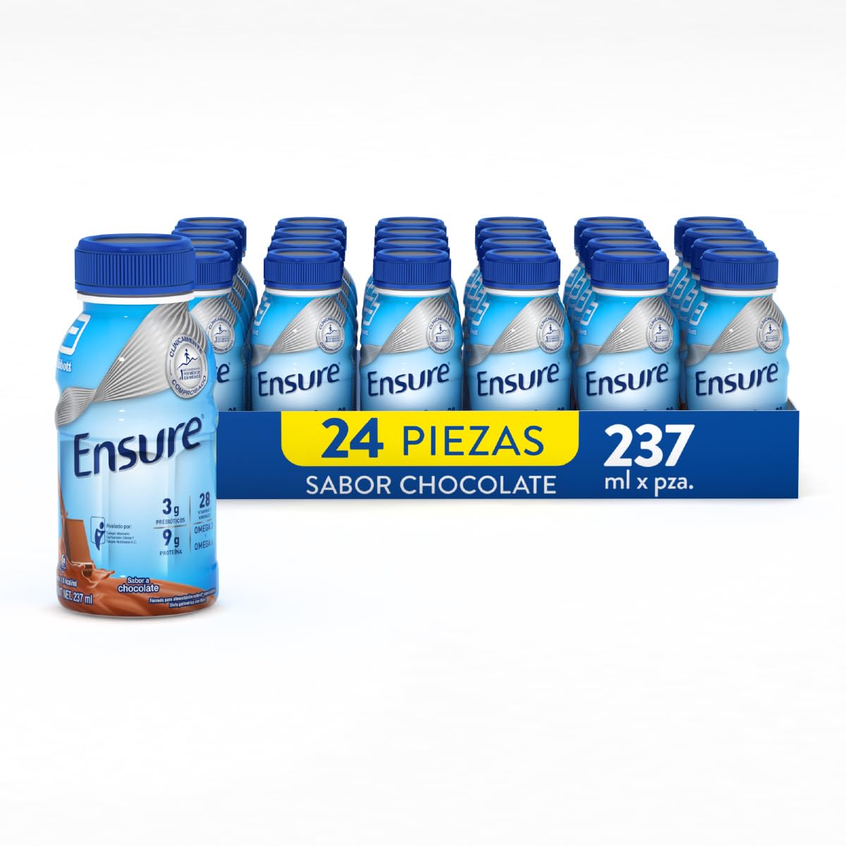 Ensure Clásico Fórmula Nutricional Bebible, Pack de 24 Piezas de 237ml - Chocolate