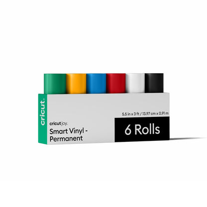 Smart Vinyl - Permanent, Sampler, 5.5 in x 3 ft BULK (6) | Funciona con Cricut Joy Machine