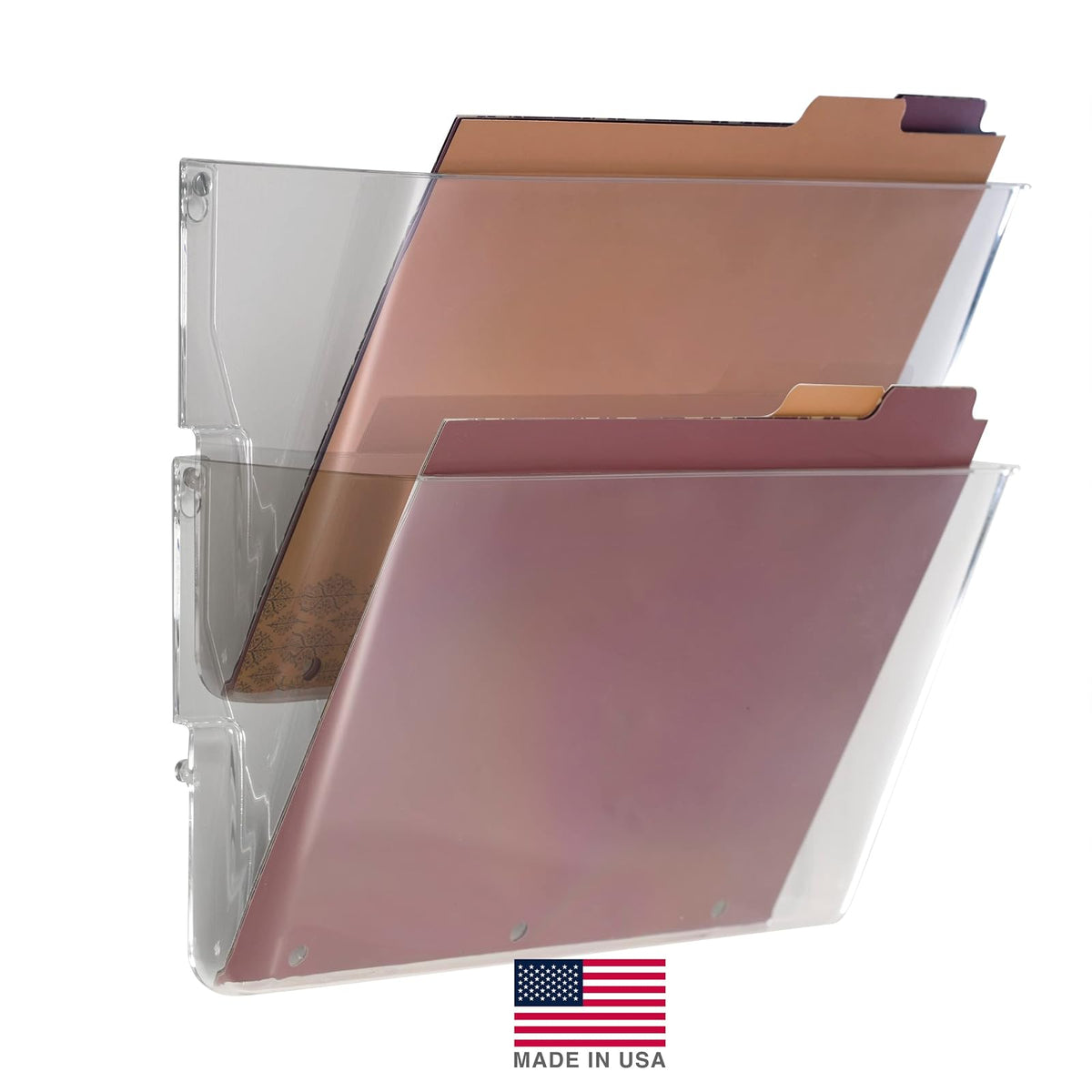 Officemate 21404 Wall File, Letter Size, 2 Pack, clear