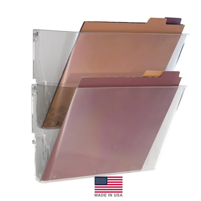 Officemate 21404 Wall File, Letter Size, 2 Pack, clear