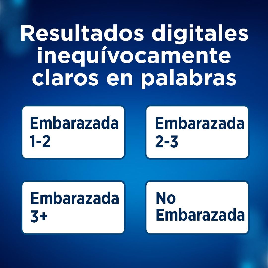 Clearblue - Digital, Prueba de Embarazo, Ultratemprana y con Alta Precisión, 2 Test en 1, Indicador de Semanas de Embarazo, Resultados Claros, con Smart Dual Sensor, 1 Prueba Digital