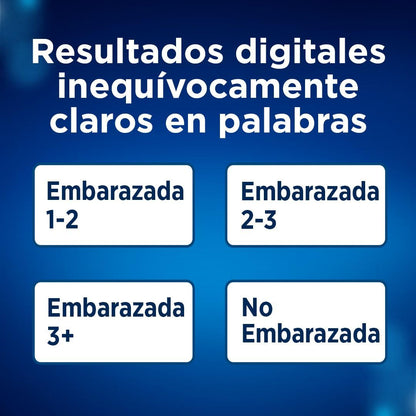 Clearblue - Digital, Prueba de Embarazo, Ultratemprana y con Alta Precisión, 2 Test en 1, Indicador de Semanas de Embarazo, Resultados Claros, con Smart Dual Sensor, 1 Prueba Digital