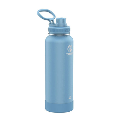Takeya Actives Botella de Agua Aislada de Acero Inoxidable - 1.2 Litros - Tapa de boquilla - Piedra azul
