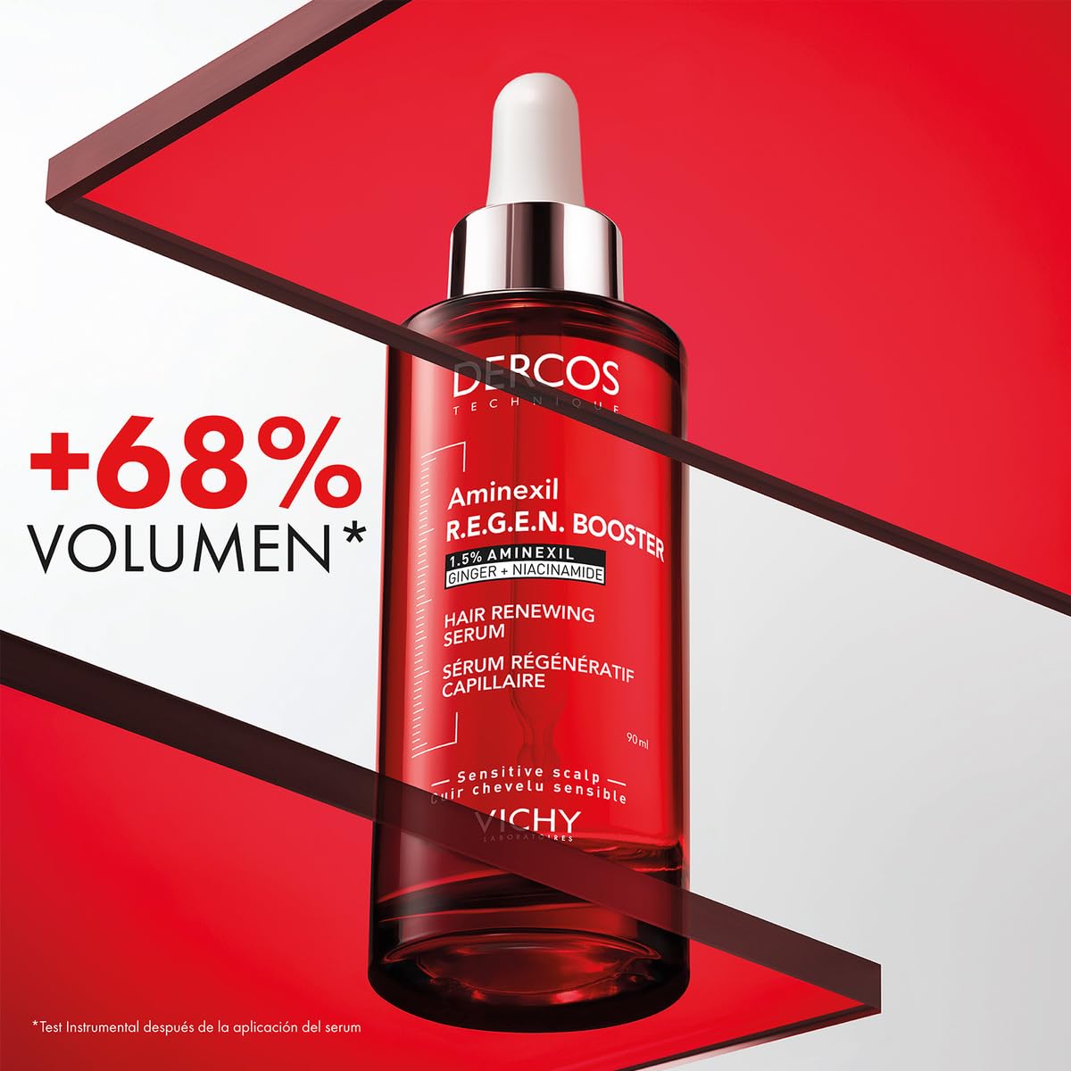 Vichy Dercos R.E.G.EN Booster Sérum Capilar Anti-Caída Dermatológico 90ml | Regenerador Capilar, con Aminexil y Niacinamida, Reduce Caída, Estimula Crecimiento y Aporta Volumen