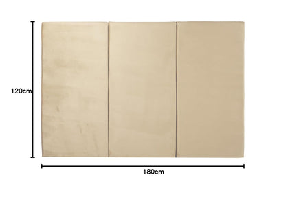 Sochic Cabecero Tapizado en Tela Velvet - 3 Paneles para Cabecera con Altura Ajustable Color Beige Ideal para Cama Matrimonial y Queen Size.