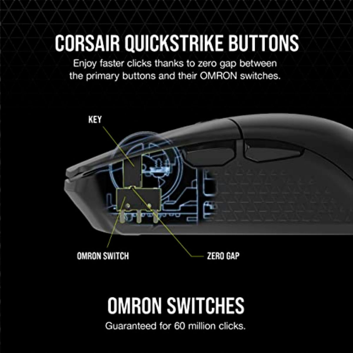 Corsair KATAR Elite Wireless Ratón Ultraligero para Juegos FPS - 26,000 dpi - Forma Simétrica Compacta - hasta 110 Horas de Batería - Compatible con iCUE - PC, PS5, PS4, Xbox - Negro