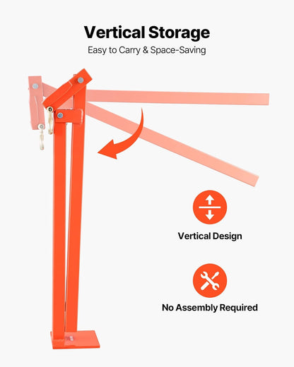 VEVOR Extractor de Postes en T de 812,8 mm, con Cadena de Elevación de 1092,2 mm, Acero Inoxidable, para Extraer Postes en T de Cercas Redondas, y Tocones de Árboles, Carga de 300 kg, Naranja