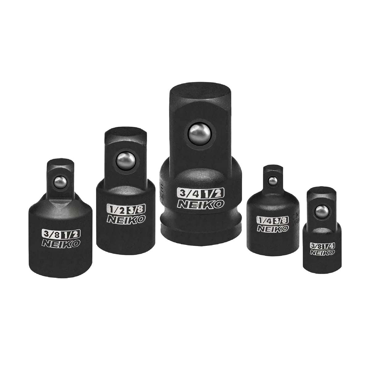 NEIKO 30249A Juego de Adaptadores de Enchufe de Impacto de 5 Piezas, 1/4, 3/8, 1/2 pulgada - Impact - 5 adaptadores de impacto