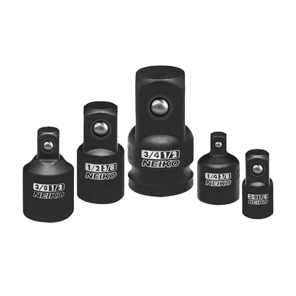 NEIKO 30249A Juego de Adaptadores de Enchufe de Impacto de 5 Piezas, 1/4, 3/8, 1/2 pulgada - Impact - 5 adaptadores de impacto
