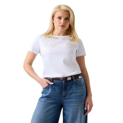 GUESS Playera Elegante para Mujer - CH - Blanco