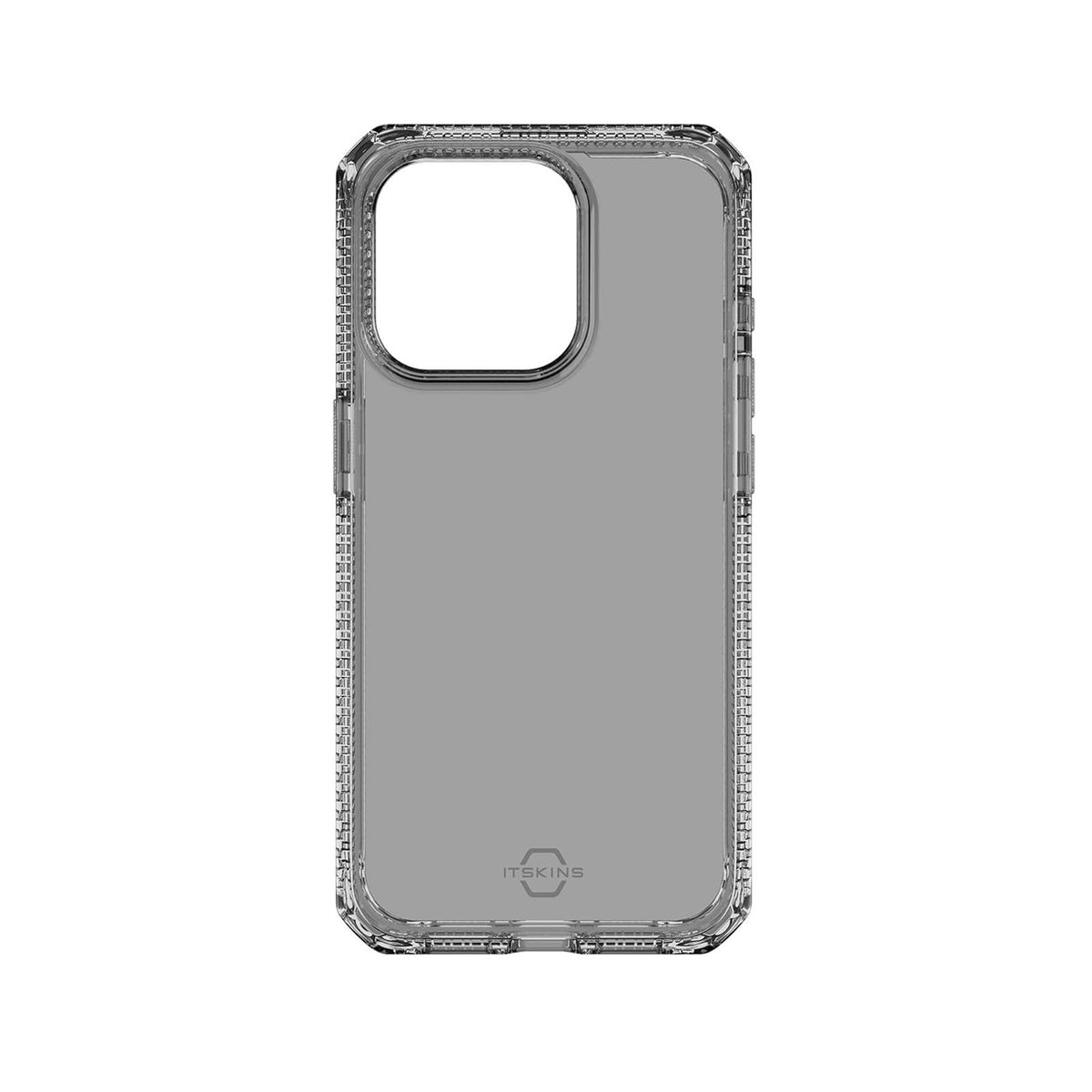 ItSkins Spectrum R Clear Funda Compatible con iPhone 15 Pro MAX, Protección Caídas 3m, Bordes Elevados, Tecnología Antimicrobiana - Humo