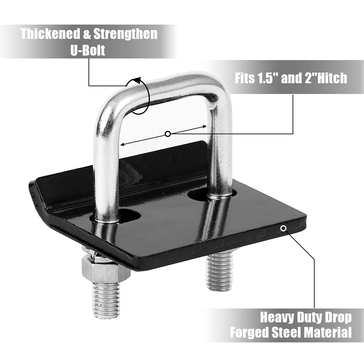 BIG RED ATRHTLT001R Tensor de Enganche y Estabilizador Antisonajero, Acero al Carbono para 1.25"/2", Negro