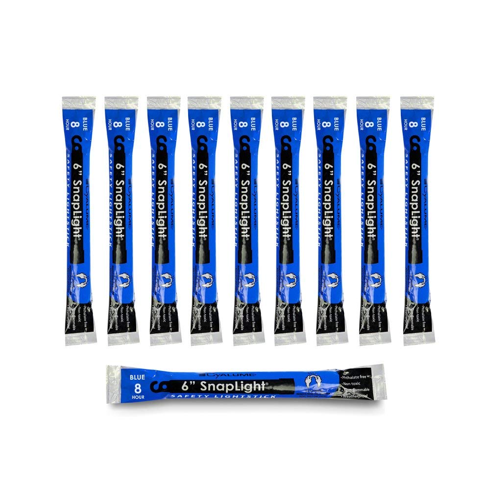 Cyalume SnapLight Industrial Grade Chemical Light Sticks | Azul, 6 pulgadas, 8 horas, paquete de 10