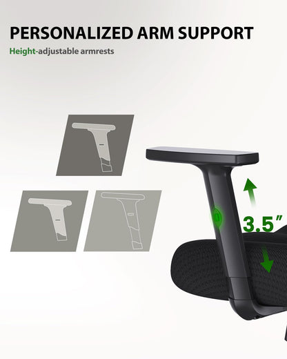 Marsail - Silla ergonómica de Oficina para Juegos con Soporte Lumbar, reposacabezas 2D, reposabrazos Ajustables, cojín de Asiento Contorneado, Silla de computadora de computadora con Ruedas para el