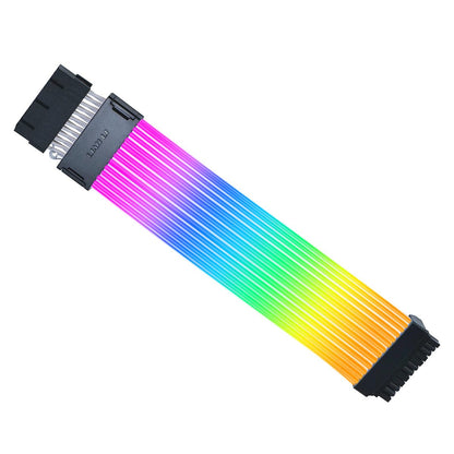 Lian Li Strimer inalámbrico de 24 pines - driver incluido - Cable de extensión de alimentación RGB direccionable - Strimer L-Connect 3.0 Control inalámbrico - Tira LED para cables de PC de placa base
