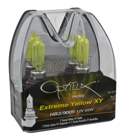 Hella H71070582 Optilux XY Series HB3 9005 Bombillas Halógenas Xenon Yellow, 12 V, 65 W, Paquete de 2