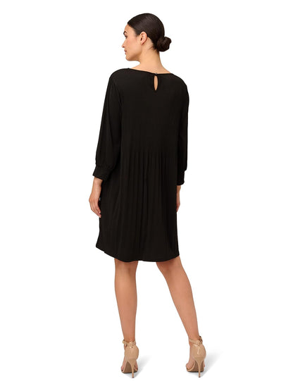 Adrianna Papell Vestido de Punto Plisado con Cuello Redondo VestidoMujer