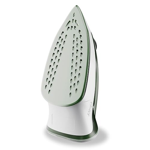 Oster® Plancha de Vapor Serie 3800, Suela Antiadherente, 35% más Ligera que Planchas Tradicionales, Control de Temperatura, Vapor Continuo, Blanca-Verde, GCSTBS3803